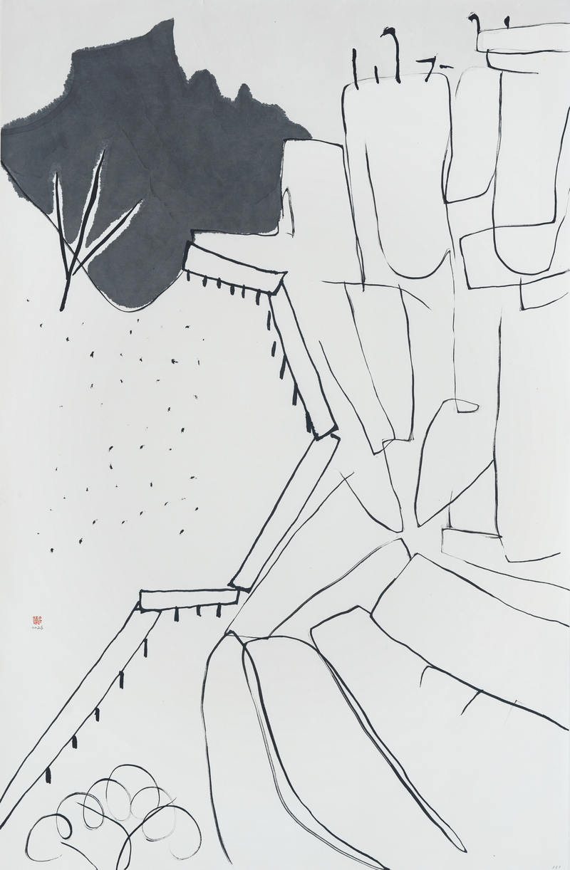 장병언, structure landscape 111, ink_on_paper, painting, 2026